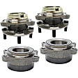 2-Wheel Set Front Wheel Hub, 5 Lugs, With Bearing, Sport Utility, AWD, Includes (2) Wheel Bearing and (2) Wheel Hub