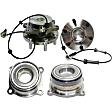 2-Wheel Set Front Wheel Hub, 6 Lugs, With Bearing, With Sensor, RWD, Includes (2) Wheel Bearing and (2) Wheel Hub