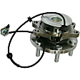 2-Wheel Set Front Wheel Hub, 6 Lugs, With Bearing, With Sensor, RWD, Includes (2) Wheel Bearing and (2) Wheel Hub