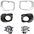 6-Piece Kit, Front, Driver and Passenger Side Halogen Fog Light, With bulb(s), For Models With 19 Watts Fog Lights, Includes (2) Fog Light and (4) Fog Light Trim