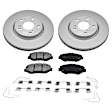 KIT-092421-119 2-Wheel Set Front Brake Disc and Pad Kit, Plain Surface 5 Lugs Ceramic Evolution Geomet Coated High Carbon, Includes (2) Brake Disc and (1) Brake Pad Set