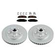 KIT-092421-54 2-Wheel Set Front Brake Disc and Pad Kit, Plain Surface 5 Lugs 307.34 mm Semi-metallic RWD Evolution Geomet Coated High Carbon, Includes (2) Disc and (1) Pad Set