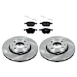 KIT-092421-76 2-Wheel Set Brake Disc and Pad Kit, Plain Surface 4 Lugs Ceramic Autospecialty By Powerstop, Includes (2) Brake Disc and (1) Brake Pad Set