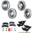 2014 Ford F-150 - 4-Wheel Set Front and Rear Brake Disc and Pad Kit, Plain Surface, 6 Lugs, Front-350.01 mm/Rear-347.98 mm, Ceramic, enginevinname: M, 6 Lug, 3.7L 6Cyl, Includes (4) Disc and (2) Pad Set