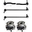 2012 Lexus CT200h - 6-Piece Kit Front, Driver and Passenger Side Suspension Kit,  Includes (2) Sway Bar Link, (2) Tie Rod End, and (2) Wheel Hub