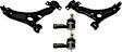 4-Piece Kit Front, Driver and Passenger Side, Lower Control Arm Kit, Includes (2) Control Arm and (2) Tie Rod End