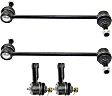 4-Piece Kit Front, Driver and Passenger Side Suspension Kit, Includes (2) Tie Rod End and (2) Sway Bar Link