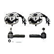 4-Piece Kit Front, Driver and Passenger Side Suspension Kit, Includes (2) Tie Rod End and (2) Wheel Hub