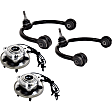4-Piece Kit Front, Driver and Passenger Side, Upper Control Arm Kit, Includes (2) Control Arm and (2) Wheel Hub