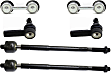 6-Piece Kit Front, Driver and Passenger Side Suspension Kit, Includes (2) Sway Bar Link and (4) Tie Rod End