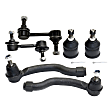 6-Piece Kit Front, Driver and Passenger Side Suspension Kit, Includes (2) Tie Rod End, (2) Ball Joint and (2) Sway Bar Link
