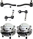 6-Piece Kit Front, Driver and Passenger Side Suspension Kit, Includes (2) Tie Rod End, (2) Sway Bar Link and (2) Wheel Hub
