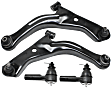 4-Piece Kit Front, Driver and Passenger Side, Lower Control Arm Kit, Includes (2) Control Arm and (2) Tie Rod End