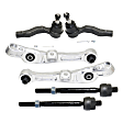 6-Piece Kit Front, Driver and Passenger Side Suspension Kit, Includes (2) Control Arm and (4) Tie Rod End