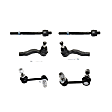 6-Piece Kit Front, Driver and Passenger Side Suspension Kit, Includes (4) Tie Rod End and (2) Sway Bar Link