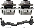 4-Piece Kit Front, Driver and Passenger Side Suspension Kit, Includes (2) Tie Rod End and (2) Wheel Hub