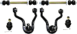6-Piece Kit Front, Driver and Passenger Side, Upper Control Arm Kit, Includes (2) Ball Joint, (2) Control Arm, and (2) Sway Bar Link