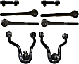 8-Piece Kit Front, Driver and Passenger Side, Upper Control Arm Kit, Includes (2) Control Arm, (2) Tie Rod Adjusting Sleeve, and (4) Tie Rod End