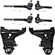 6-Piece Kit Front, Driver and Passenger Side, Lower Control Arm Kit, Includes (2) Control Arm and (4) Tie Rod End