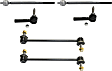 6-Piece Kit Front, Driver and Passenger Side Suspension Kit, Includes (4) Tie Rod End and (2) Sway Bar Link