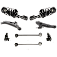 8-Piece Kit Front, Driver and Passenger Side, Lower Control Arm Kit, Includes (2) Control Arm, (2) Ball Joint, (2) Sway Bar Link and (2) Shock Absorber and Strut Assembly