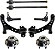 8-Piece Kit Front, Driver and Passenger Side, Lower Control Arm Kit, Includes (2) Control Arm, (4) Tie Rod End, and (2) Wheel Hub