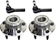 2-Wheel Set Front, Driver and Passenger Side Wheel Hub, 5 Lugs, With Bearing,, 4.0L, 6Cyl, Includes (2) Tie Rod End and (2) Wheel Hub