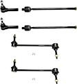 6-Piece Kit Front, Driver and Passenger Side Suspension Kit, Includes (2) Sway Bar Link and (4) Tie Rod End
