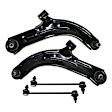 4-Piece Kit Front, Driver and Passenger Side, Lower Control Arm Kit, Includes (2) Control Arm and (2) Sway Bar Link