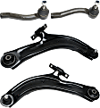 4-Piece Kit Front, Driver and Passenger Side, Lower Control Arm Kit, Includes (2) Control Arm and (2) Tie Rod End