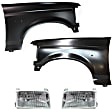 4-Piece Kit, Front, Driver and Passenger Side Fender, Includes (2) Fender and (2) Headlight