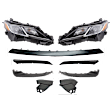 9-Piece Kit Driver and Passenger Side LED Headlight, With bulb(s), OE Replacement, Includes (7) Bumper Trim and (2) Headlight
