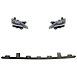 3-Piece Kit Driver and Passenger Side Halogen Headlight, With bulb(s), For Models With Adaptive Cruise Control, OE Replacement, Includes (1) Bumper Trim and (2) Headlight