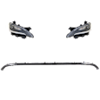 3-Piece Kit Driver and Passenger Side Halogen Headlight, With bulb(s), For Models With Type 1 Bumper Cover, OE Replacement, Includes (1) Bumper Trim and (2) Headlight