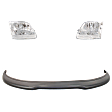 3-Piece Kit Driver and Passenger Side Halogen Headlight, Without bulb(s), Clear Lens, Chrome Interior, Includes (2) Bumper Trim and (1) Headlight