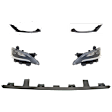 5-Piece Kit Driver and Passenger Side Halogen Headlight, With bulb(s), OE Replacement, Includes (3) Bumper Trim and (2) Headlight