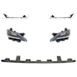 5-Piece Kit Driver and Passenger Side Halogen Headlight, With bulb(s), OE Replacement, Includes (3) Bumper Trim and (2) Headlight