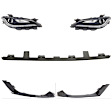 5-Piece Kit, Driver and Passenger Side HID/Xenon Headlight, With bulb(s), OE Replacement, Includes (3) Bumper Trim and (2) Headlight
