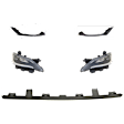 5-Piece Kit Driver and Passenger Side Halogen Headlight, With bulb(s), OE Replacement, Includes (3) Bumper Trim and (2) Headlight