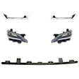 5-Piece Kit Driver and Passenger Side Halogen Headlight, With bulb(s), OE Replacement, Includes (3) Bumper Trim and (2) Headlight