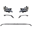 5-Piece Kit Driver and Passenger Side Halogen Headlight, With bulb(s), OE Replacement, Includes (3) Bumper Trim and (2) Headlight