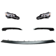 5-Piece Kit Driver and Passenger Side LED Headlight, With bulb(s), OE Replacement, Includes (3) Bumper Trim and (2) Headlight