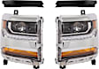 4-Piece Kit Driver and Passenger Side HID/Xenon Headlight, Without bulb(s), OE Replacement, CAPA Certified, Includes (2) Bumper Trim and (2) Headlight
