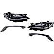 2015-2016 Chrysler 200 - 4-Piece Kit Driver and Passenger Side HID/Xenon Headlight, With bulb(s), For Models With Type 2 Bumper Cover, OE Replacement, Includes (2) Bumper Trim and (2) Headlight