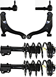 6-Piece Kit Front, Driver and Passenger Side, Lower Control Arm Kit, Includes (2) Control Arm, (2) Loaded Strut, and (2) Tie Rod End