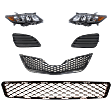 6-Piece Kit Driver and Passenger Side Halogen Headlight, USA Built Vehicle, Includes (1) Bumper Grille, (2) Fog Light Cover, (1) Grille Assembly, and (2) Headlight
