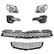 2013 Chevrolet Equinox - 6-Piece Kit Driver and Passenger Side Halogen Headlight, With bulb(s), OE Replacement, Sport Utility,  Includes (1) Bumper Grille, (2) Fog Light Cover, (1) Grille and (2) Headlight