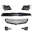 6-Piece Kit, Grille Textured Black, Includes (1) Bumper Grille, (2) Fog Light Cover, (1) Grille Assembly, and (2) Headlight