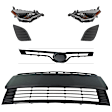 6-Piece Kit Driver and Passenger Side LED Headlight, Includes (1) Bumper Grille, (2) Fog Light Cover, (1) Grille Assembly, and (2) Headlight, CAPA Certified