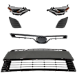 6-Piece Kit Driver and Passenger Side LED Headlight, Sedan, Includes (1) Bumper Grille, (2) Fog Light Cover, (1) Grille and (2) Headlight